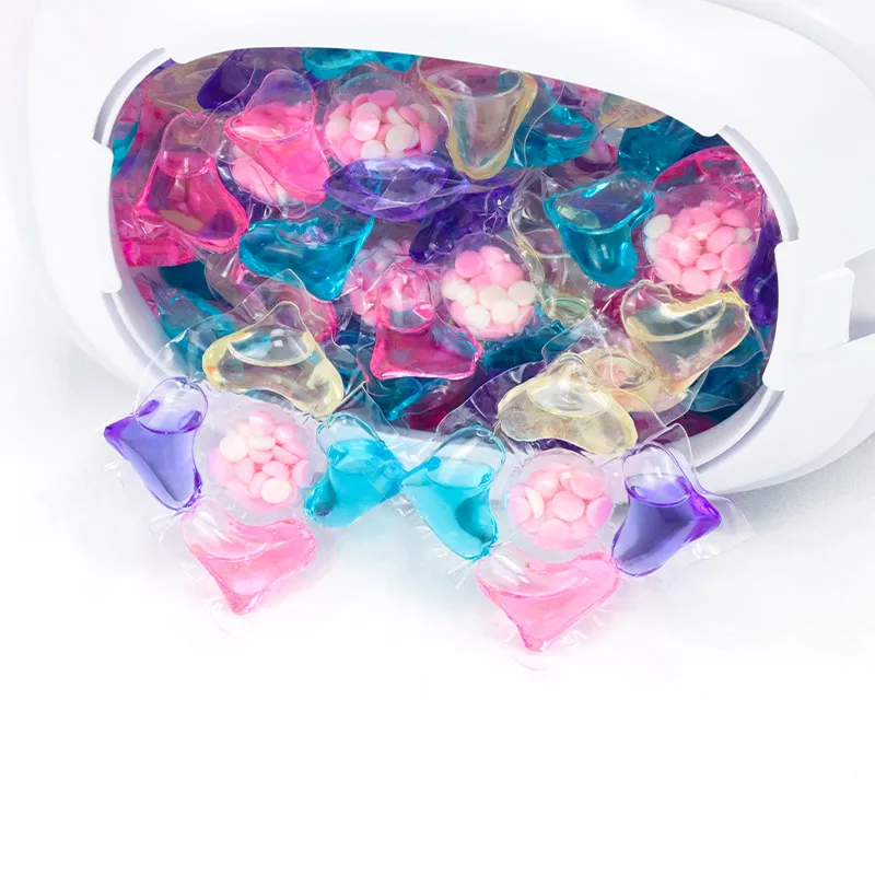 Beautiful 5 in 1 Laundry Pods Bitter Pod Child Safe  Fragrance Booster Beads Custom Private Brand Label 100 Pcs/box
