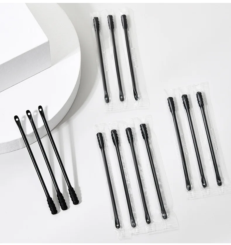 
10pcs/bag Squeeze acne cotton swabs black makeup to clean the ears 