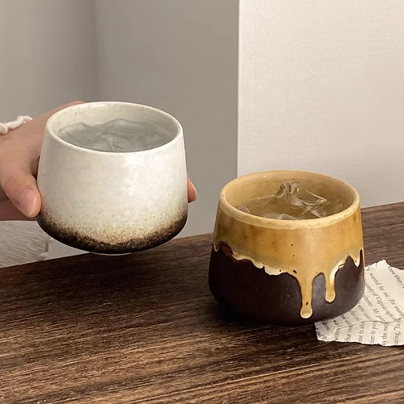 High Quality Ceramic Tea Cups Clay Pottery Coffee  Mug 200ml Handmade Japanese coffee Cup Without Handle