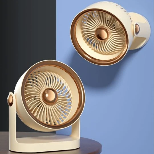 Customized OEM USB Table Fan 360 Degree Rotatable Fan With 4 Speeds Wind Type-C Chargeable Fan