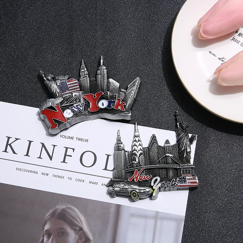 Chrysler Building Statue of Liberty Empire State Building New York Souvenir Metal Fridge Magnets