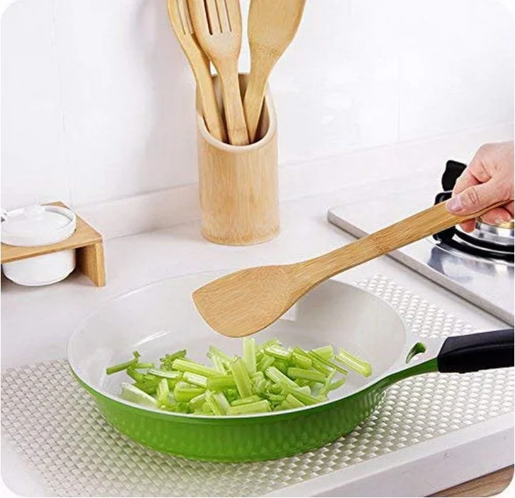 6 Pieces olive wooden kitchen spatula spoon cooking tools wooden spoon set for kitchen