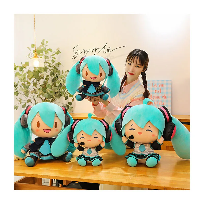 Плюшевый Вокалоид Hatsunes Miku игрушка набитые аниме Мультяшные фигурки виртуальный персонаж украшение дома подарок на день рождения