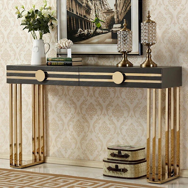 Modern Stainless steel metal console table