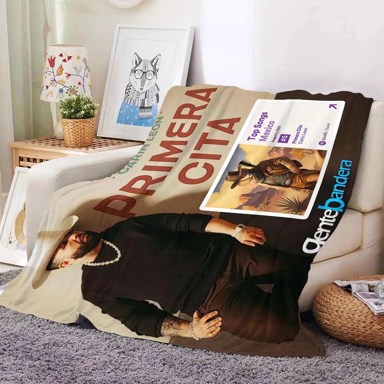 Factory Price Soft Warm Karol G Peso Carin Leon Santa Fe Klan  Flannel Fleece Blanket Adult And Kids