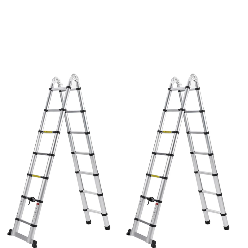 Factory price aluminum ladder folding extension step ladder durable telescopic anti-skid stair