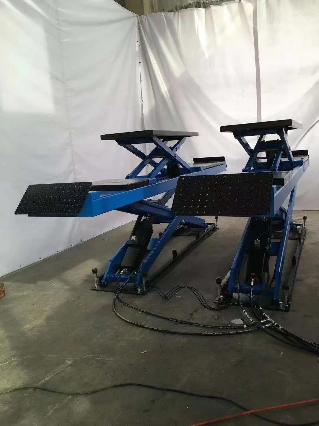 Eco-way Original Top Quality Underground 5000KG Lifts Car Double Level Scissor Lift for Four Wheel Alignment Lifter Hydraulic