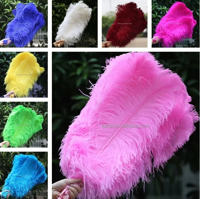High quality 70-75cm Large Thick Ostrich feathers wing plumes Dyed carnival feathers for wedding samba dance costume decoration