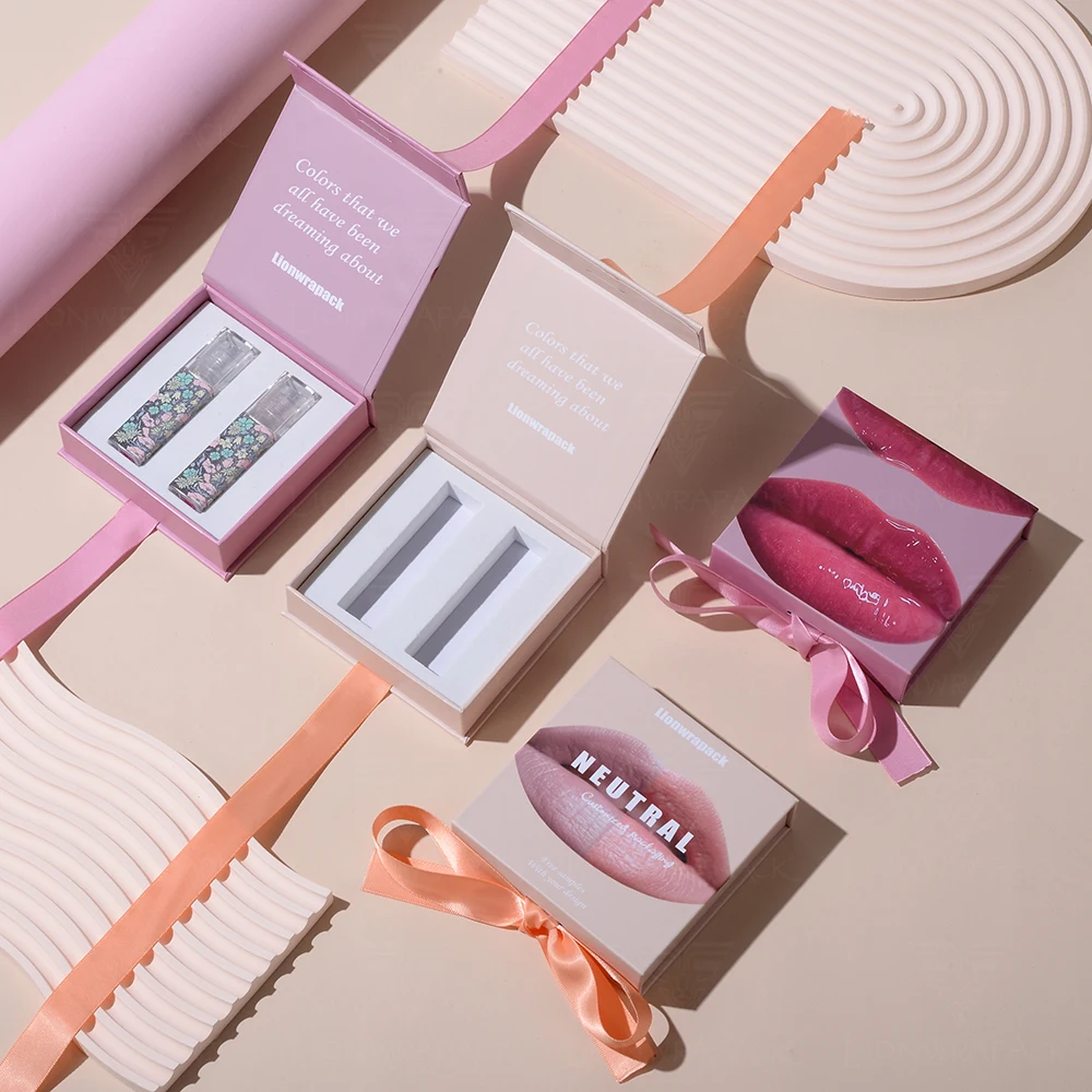 Lionwrapack Custom Logo Lipstick Paper Boxes New Design Eco-Friendly Cosmetic Packaging Boxes for Lipsticks Lip Glosses Lip Balm