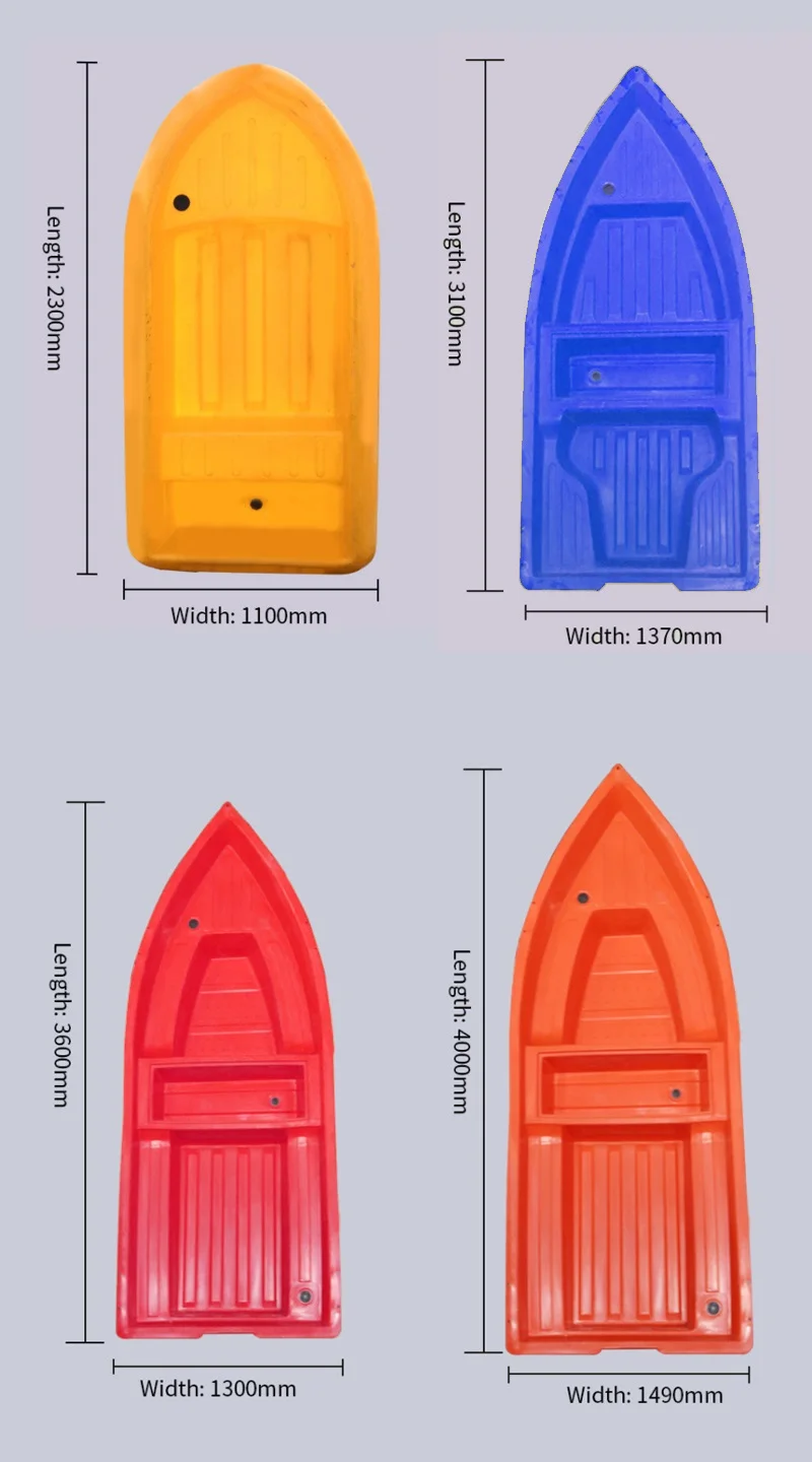 
Durable 4-8 Persons 4meter Large Speed Fishing PE Plastic Boat with Electric Motor 