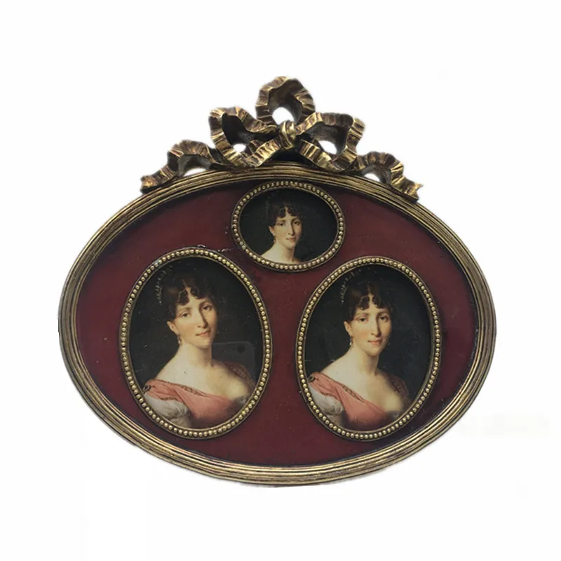 Standing/Hanging Combination Photo Frame Vintage Europe Style Resin Love Gold&Red Family Photo Frame