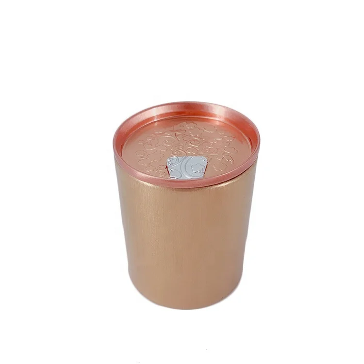Japan tea tin personalised small round bulk tins bulk shape coffee gold copper tea light candle tins can for loose tea