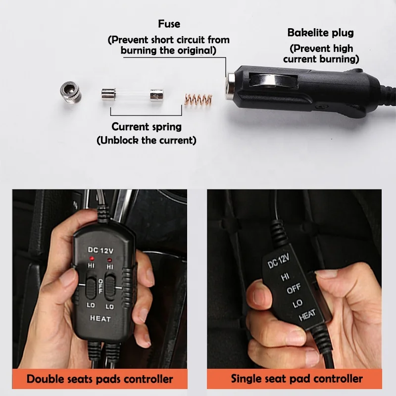 Winter Driving Universal Truck Van Suv Heated Car Seat Cushion Warm Comfortable Fast Heating 12V Heated Back Seat Cover For Cars