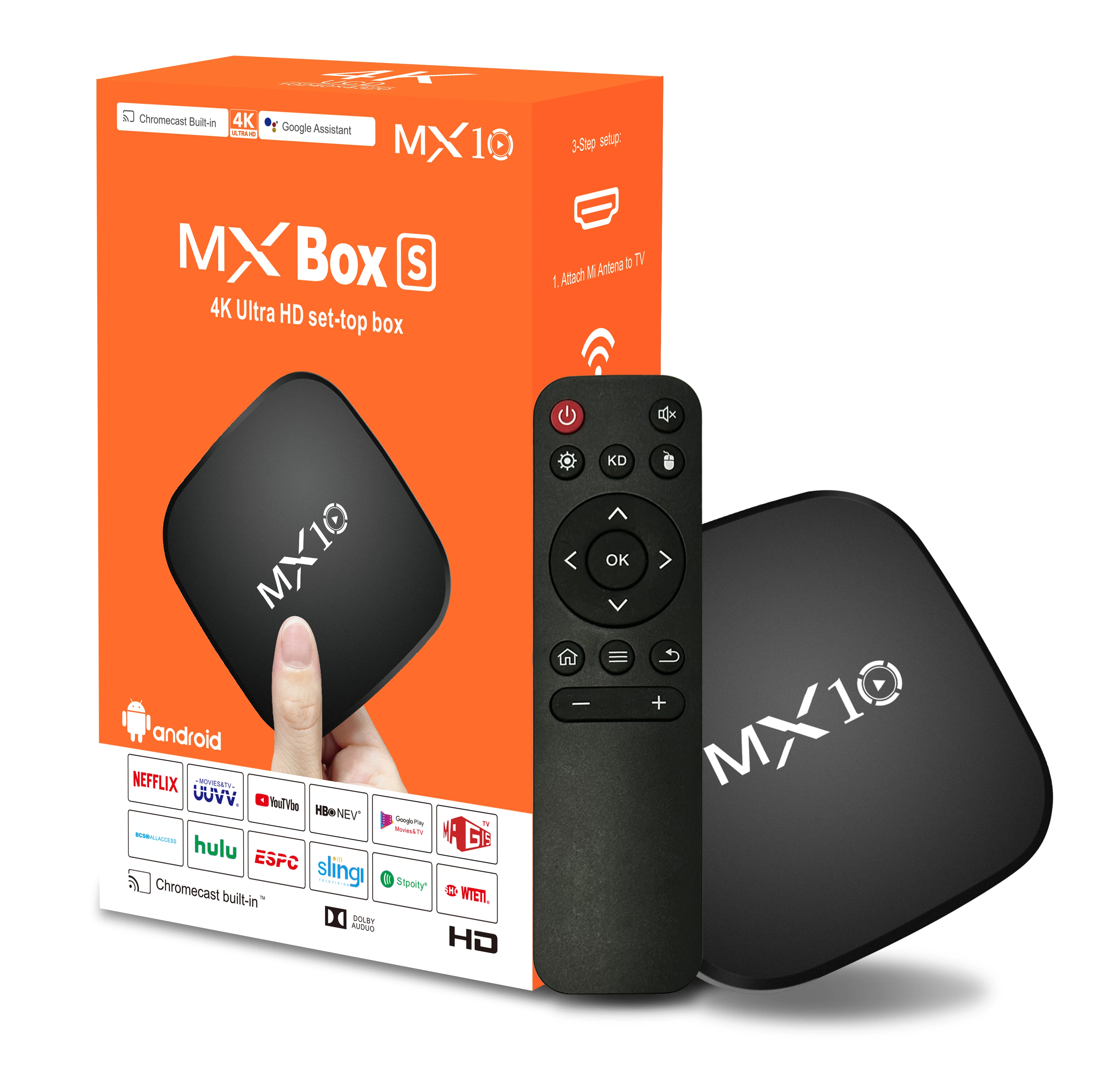 MX10 Smart TV Box 2.4G&5G Dual WIFI Player Android body feeling game Voice Assistant 3D Movie 4K TV Box