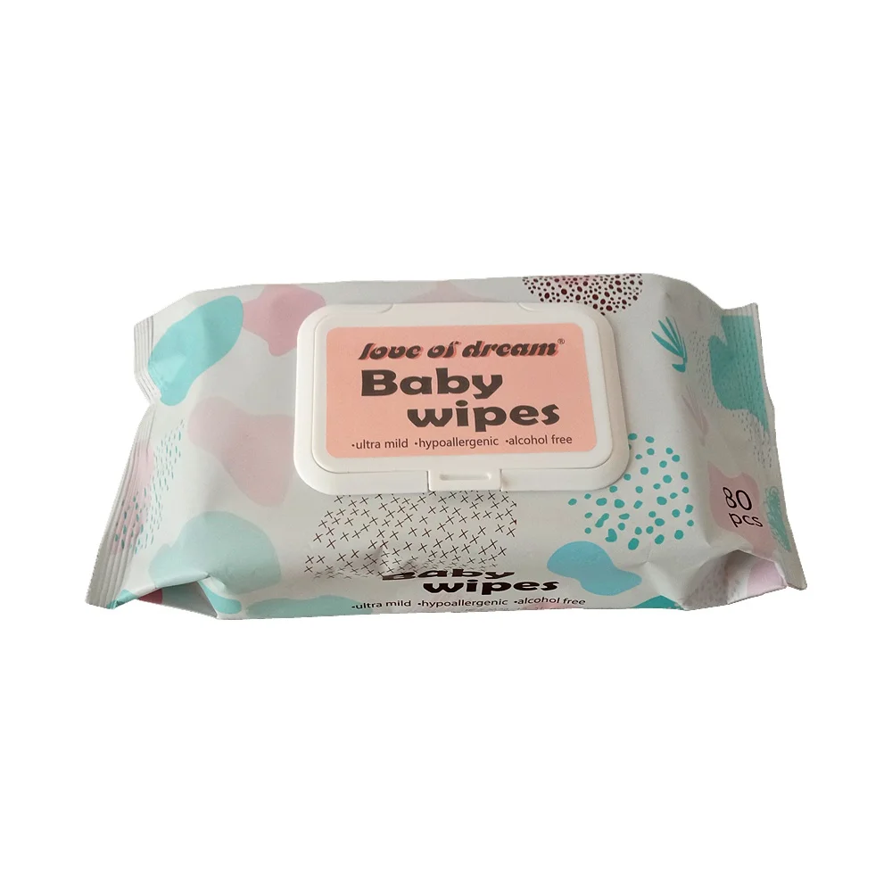 Hot Selling Wholesale Nonwoven Fabric Mother Care Tender   baby wipes 80pcs 	water wipes baby wipes