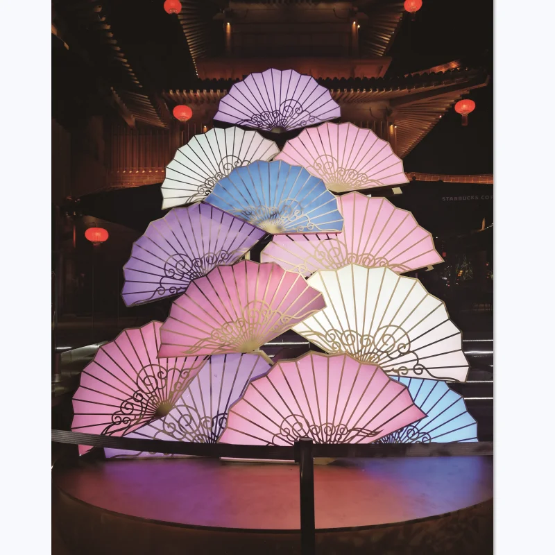 Classical Outdoor Landscape Decorative Fan Light for Indoor Hotel Square Waterproof IP65