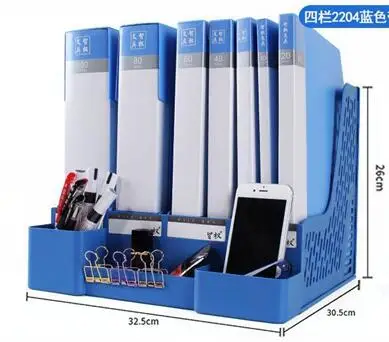 Настольная полка для хранения, 3 слоя полки, 3 или 4 секции, лоток для бумажных документов, держатель-стойка, органайзер с держателем для ручек