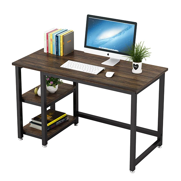 Мебель Vekin, современный промышленный компьютерный стол для дома и офиса, маленький учебный стол с деревянными полками для хранения