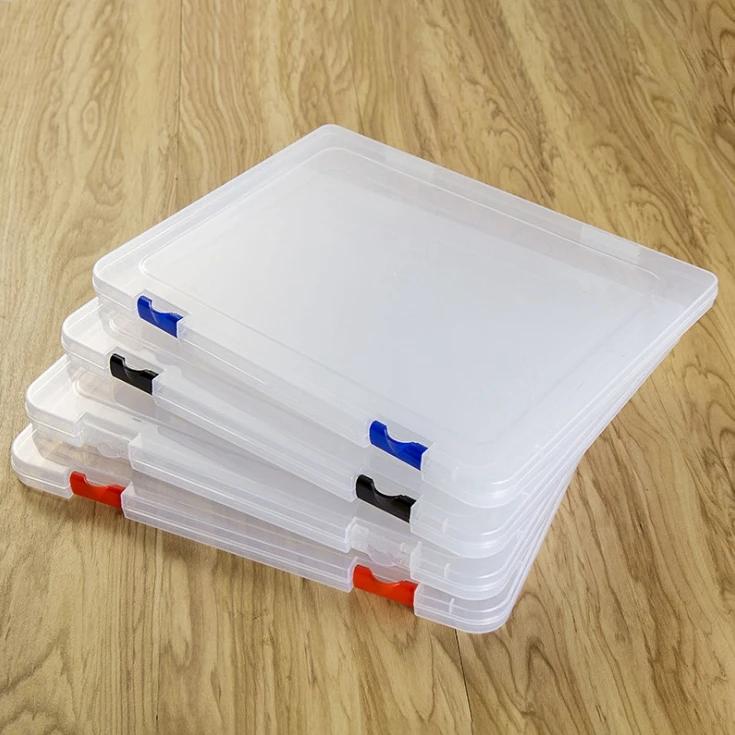 Custom print logo transparent PP office storage document folder a4 plastic file magazine box with color lock
