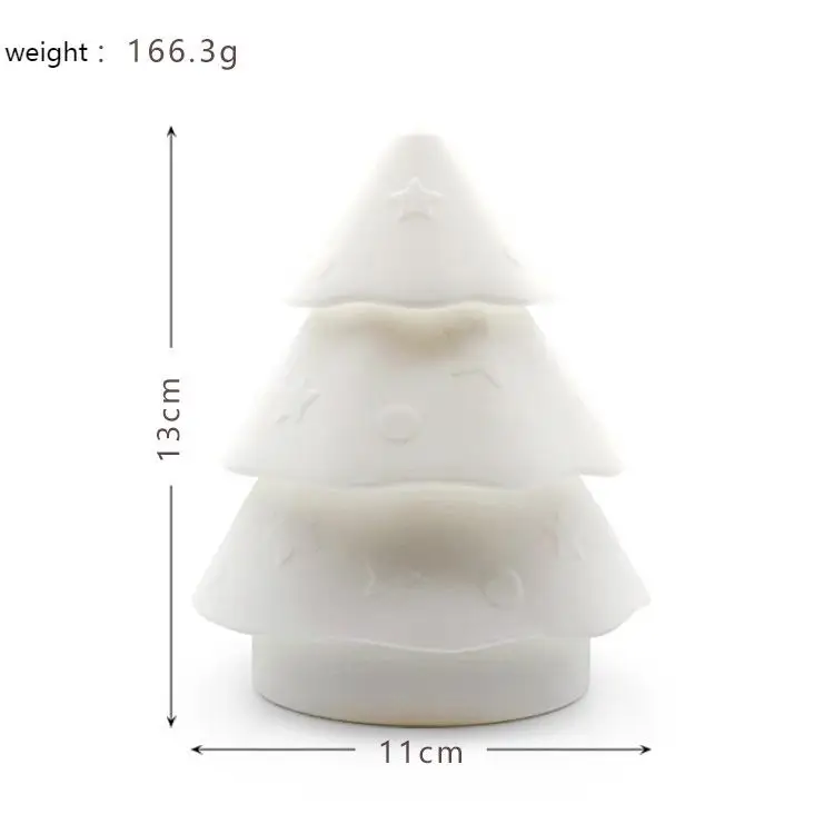 Cute Christmas tree silicone pat light night light USB charging silicone rainbow atmosphere light creative cartoon table lamp