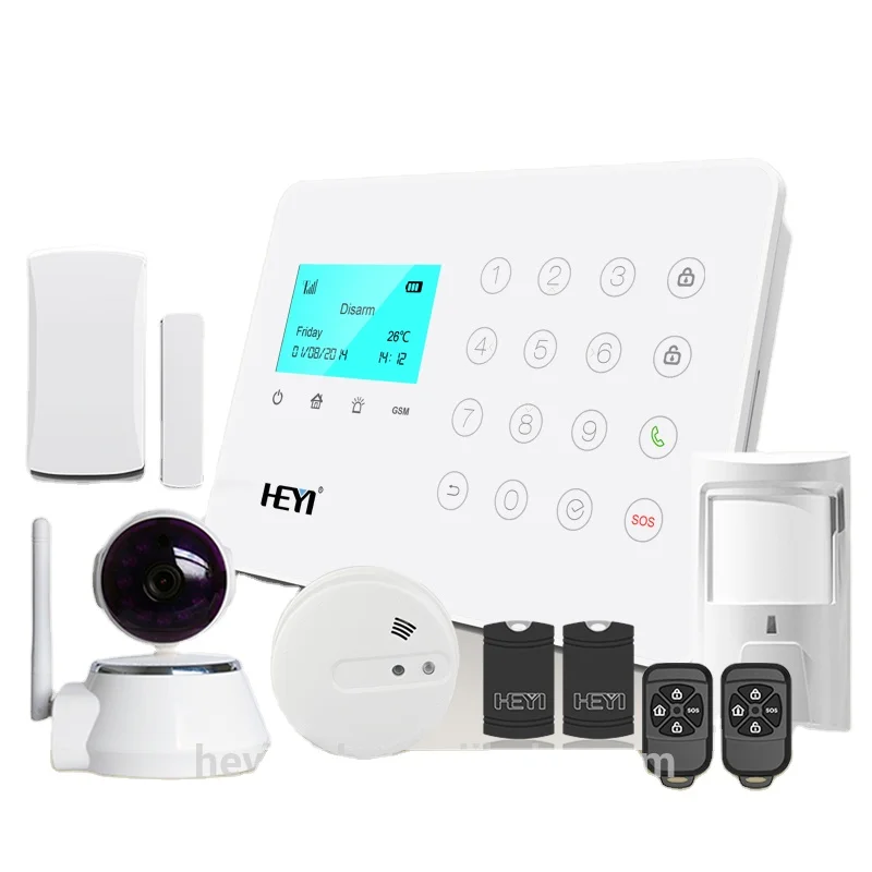 HY-H7 Arm/Disarm function LCD touch screen  CID protocols wireless boat alarm system anti burglar
