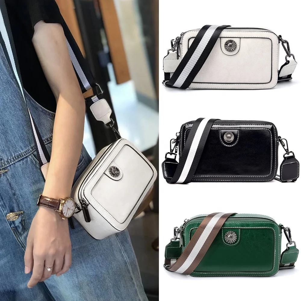 Квадратная сумка через плечо из натуральной воловьей кожи, маленький саквояж кросс-боди, женская сумочка для камеры на ремне