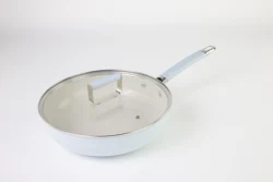 Axa New Arrival Ceramic Coating Non Stick Cooking Fryan With Light Blue Handle Kitchenware Frying Pans For Cooking