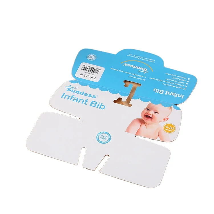 Custom order recyclable paper head cards packing for baby bibs Wholesale paper infant bib packaging card (60805292236)