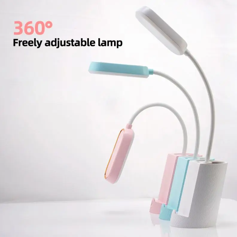 Brain power Touch Control LED Desk Lamp 3 Color Mode 360 Flexible desk light with pen holder and phone stand
