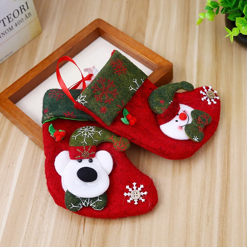 2023 Hot Product Wholesale Cute Thickening Ancient Christmas Stocking Christmas Tree Ornaments Small Size Christmas Socks