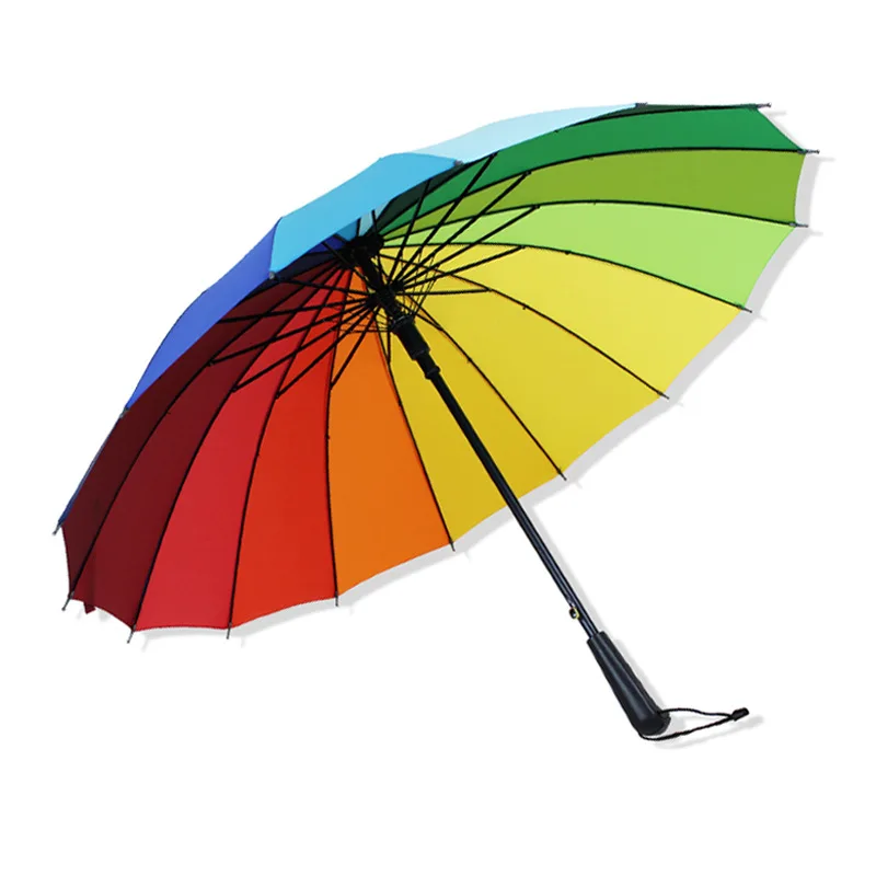Long handle advertising  straight golf umbrella 16 ribs umbrella custom logo