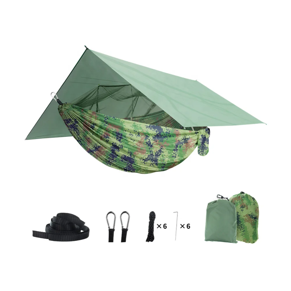 2024 leisure camping Factory direct Outdoor Nylon hiking 200 x 150cm sunshade with canopy Cotton double Hammock bed