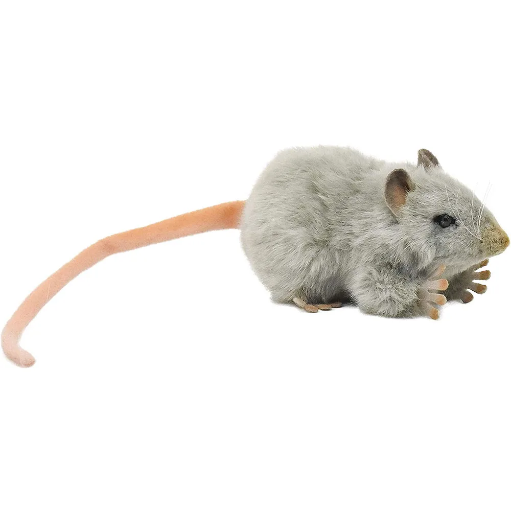 Simulation Vivid Features Mouse with Long Tail Super Cute Desk Decor Girl Threatening Toy Plush Stuff Animal Grey Mini Mouse Toy