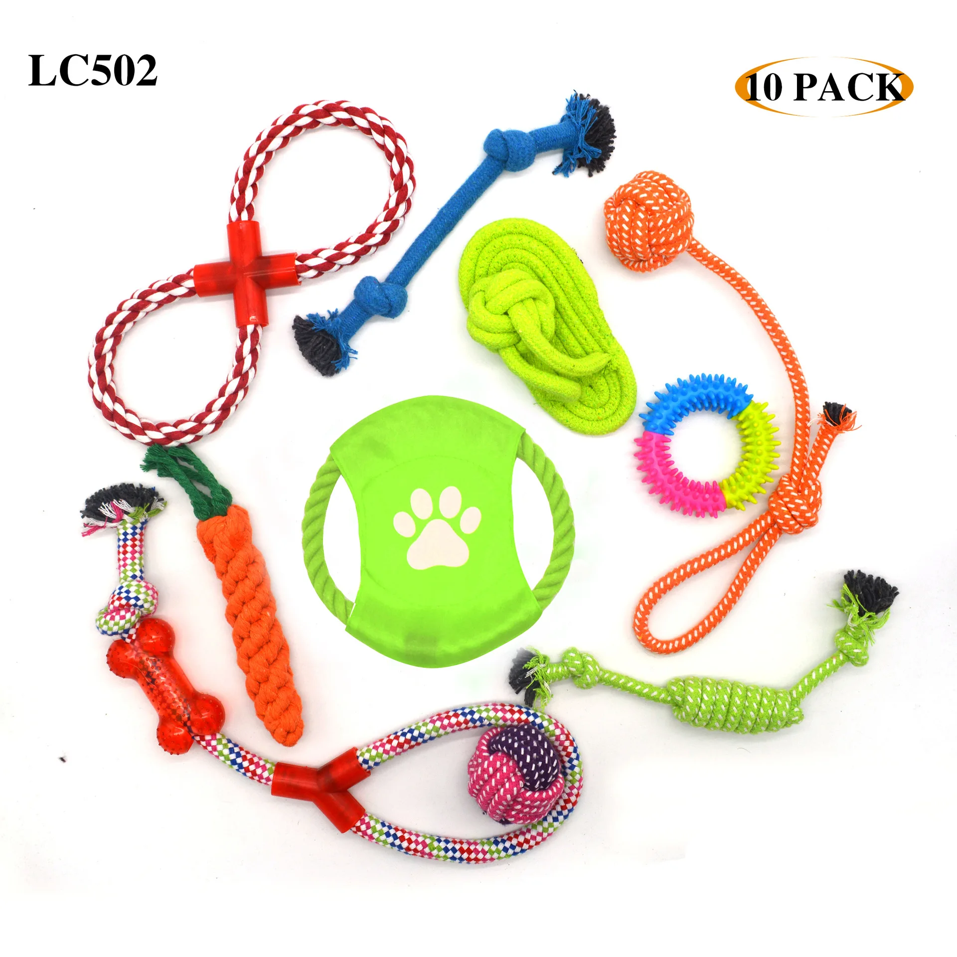 Support Drop shipping Wholesale Colorful 12 pack Dental Custom Cotton Durable Rope Dog Chew Set Pet Toy for Dog Tooth Cleaning