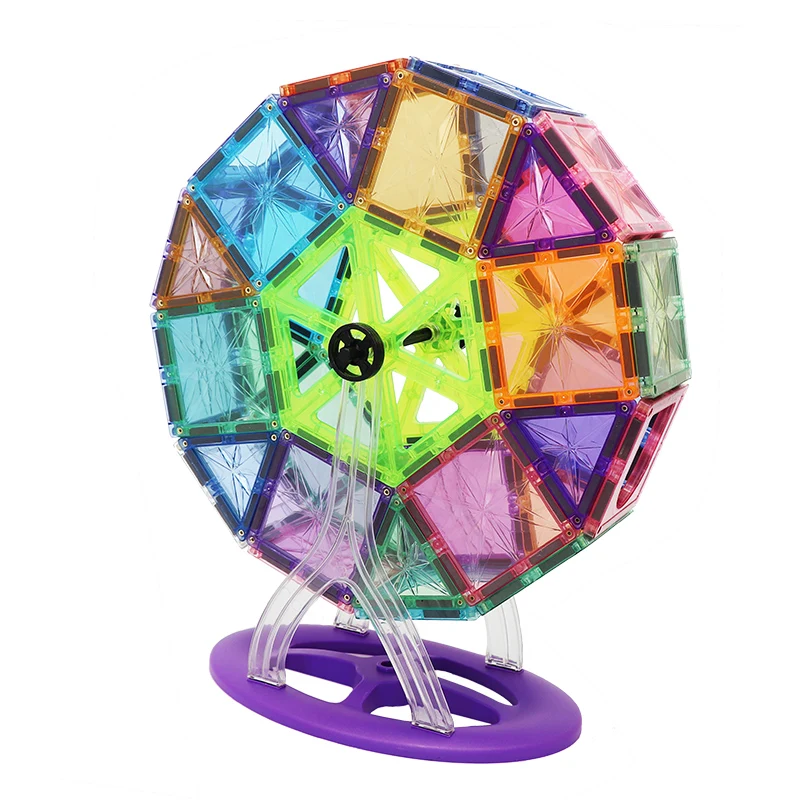 46Pcs Kids Educational Toys Building Block Ferris Wheel Magic Magnetic Brick Tiles