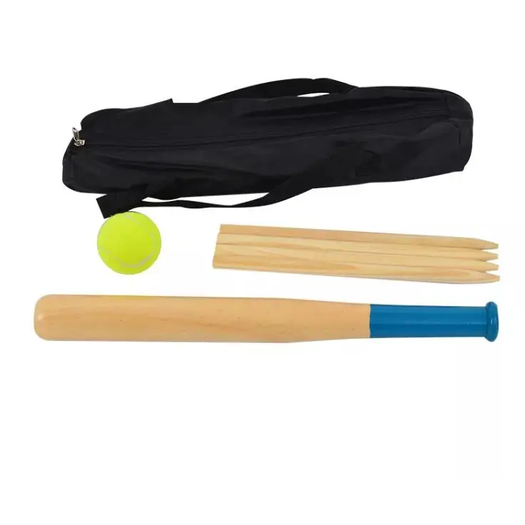 Rounders Set with Carry Bag & Baseball Bat & Soft Tennis Ball & 4 Piece Stumps, Outdoor Garden Fun Play Sports Tools