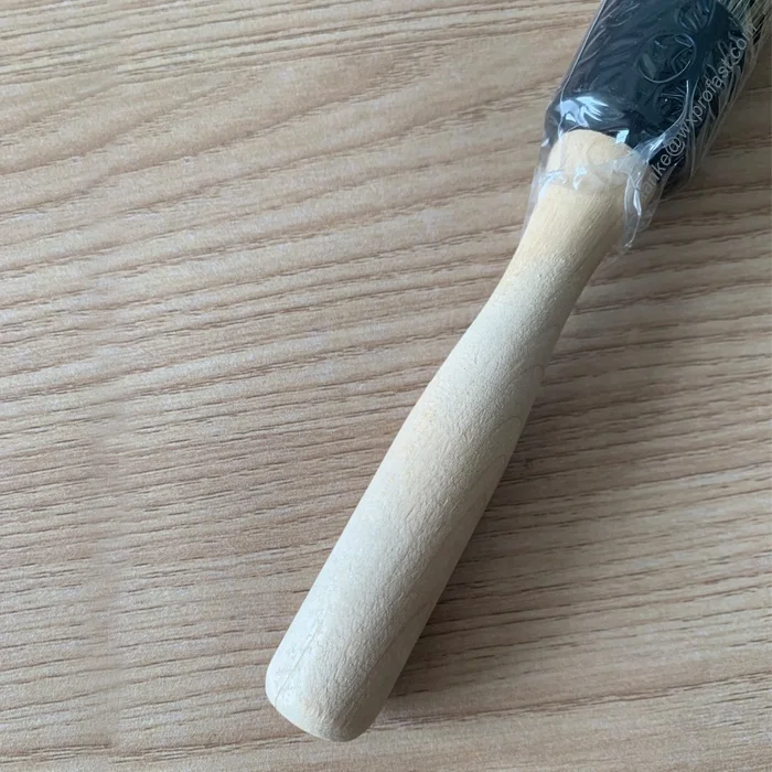 2021 Most Popular Boar Hair Car Brush Detailing Solid Wooden Handle Mixed Color Bristle Car Wash Brush