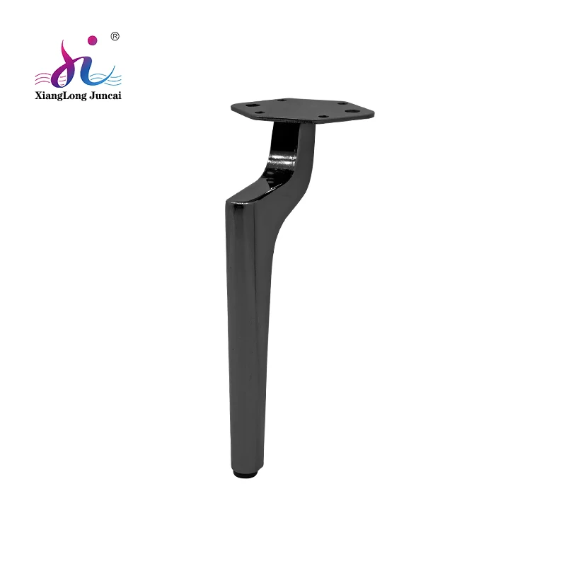 metal leg simple design black couch leg with bottom rubber