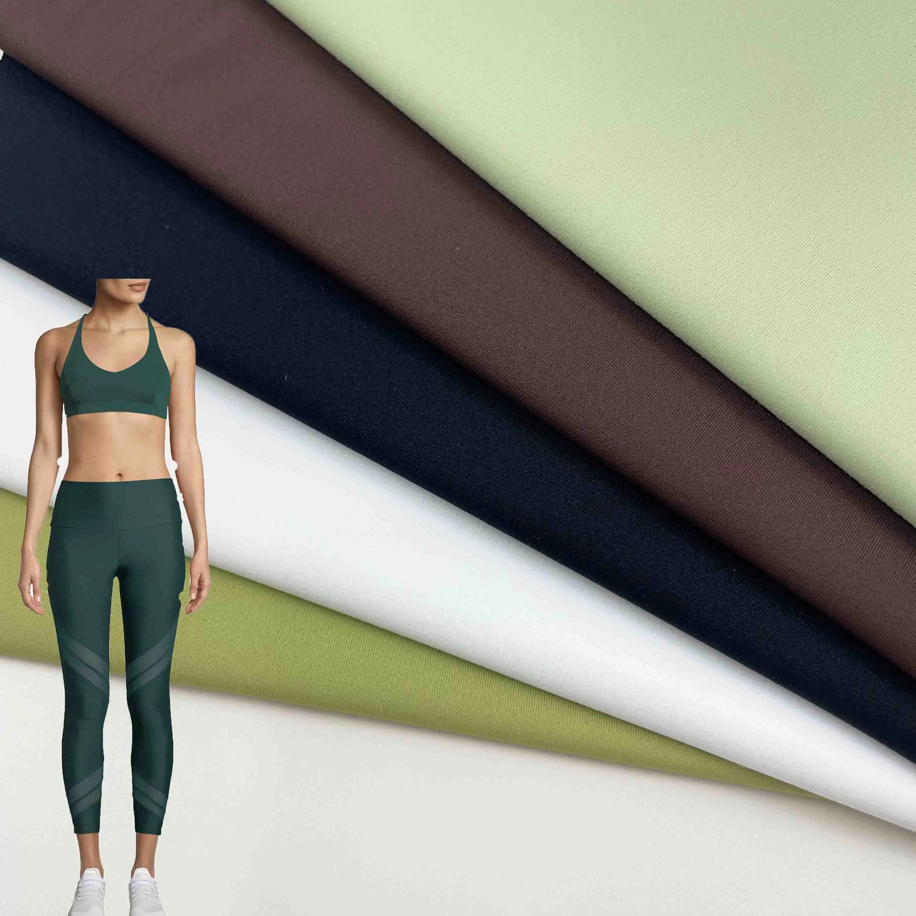 Weft knit nylon fabric nylon spandex fabric high elastic double-faced Ge function fabric for sportswear yoga leggings garments