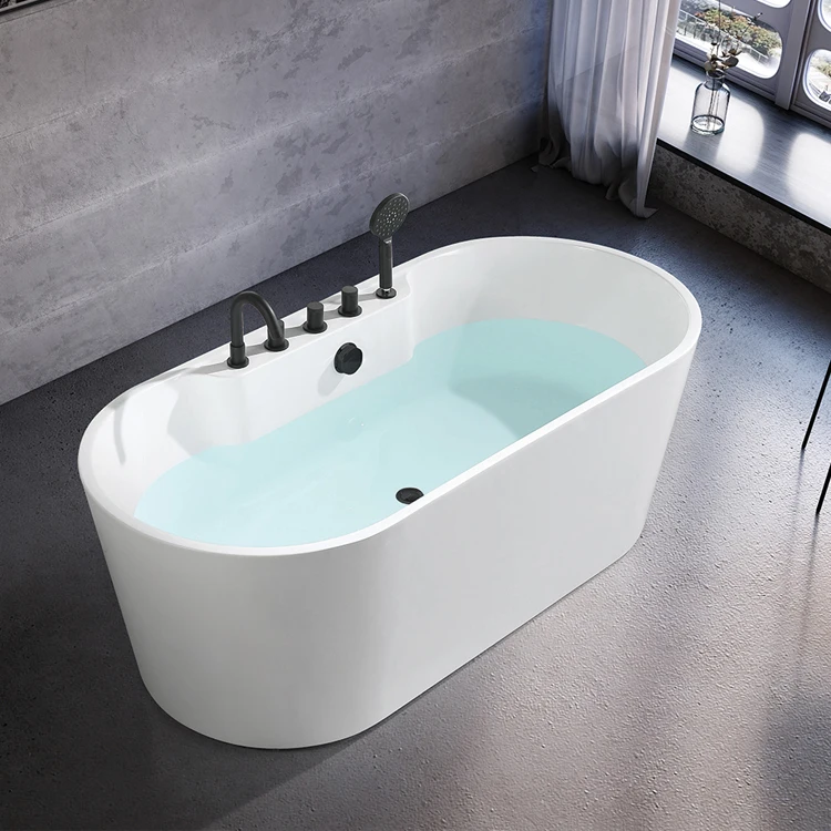 Modern design cheap in door freestanding white acrylic soaking bathtub hot sales bath tubs with faucet