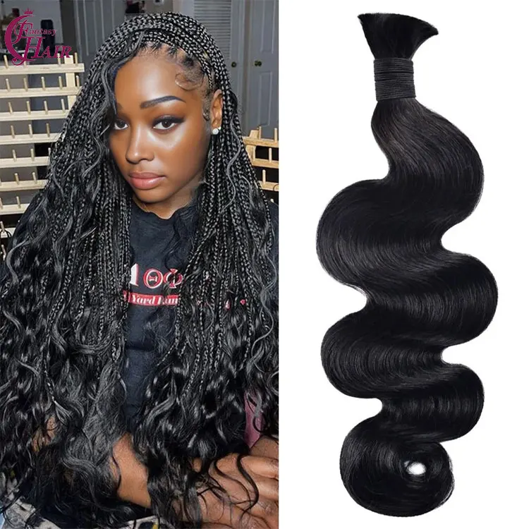 FH Vendor Body Wave Natural Human Hair Bulk No Weft Extensions Braiding
