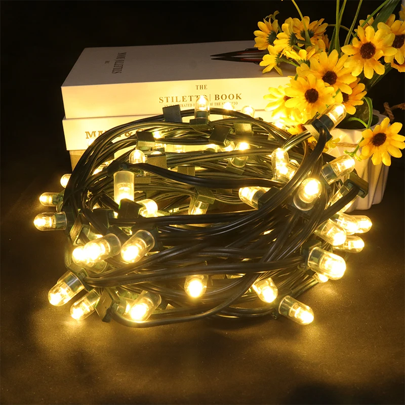 100 LEDs Low Voltage One-piece Warm White Lighting String for Holiday Decoration