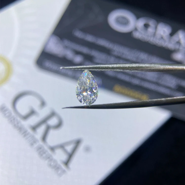 wholesale price white  pear cut D E F color Moissanite carat Synthetic Loose Moissanite Stone