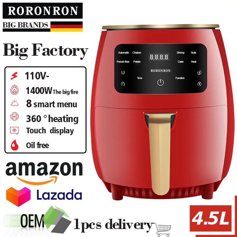 OEM The New Plastic Hornos Electric Square PTFE Household Digital Control 3 Years No Oil Air Fryer Horno Con Freidora De Aire