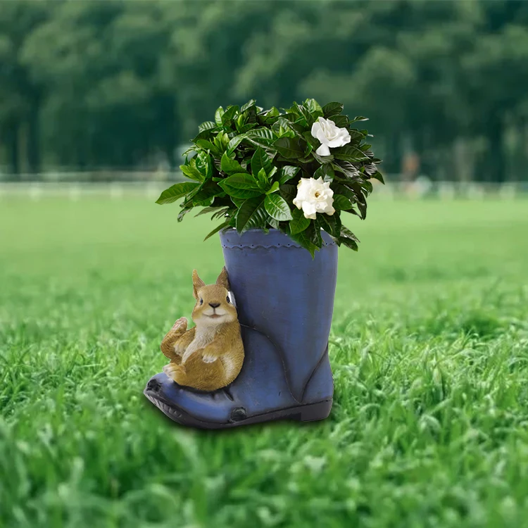 Оптовая продажа, садовый цветочный горшок, гиперреалистичный кролик из смолы, милый кролик из смолы, ковбойский Садок, ваза, горшок