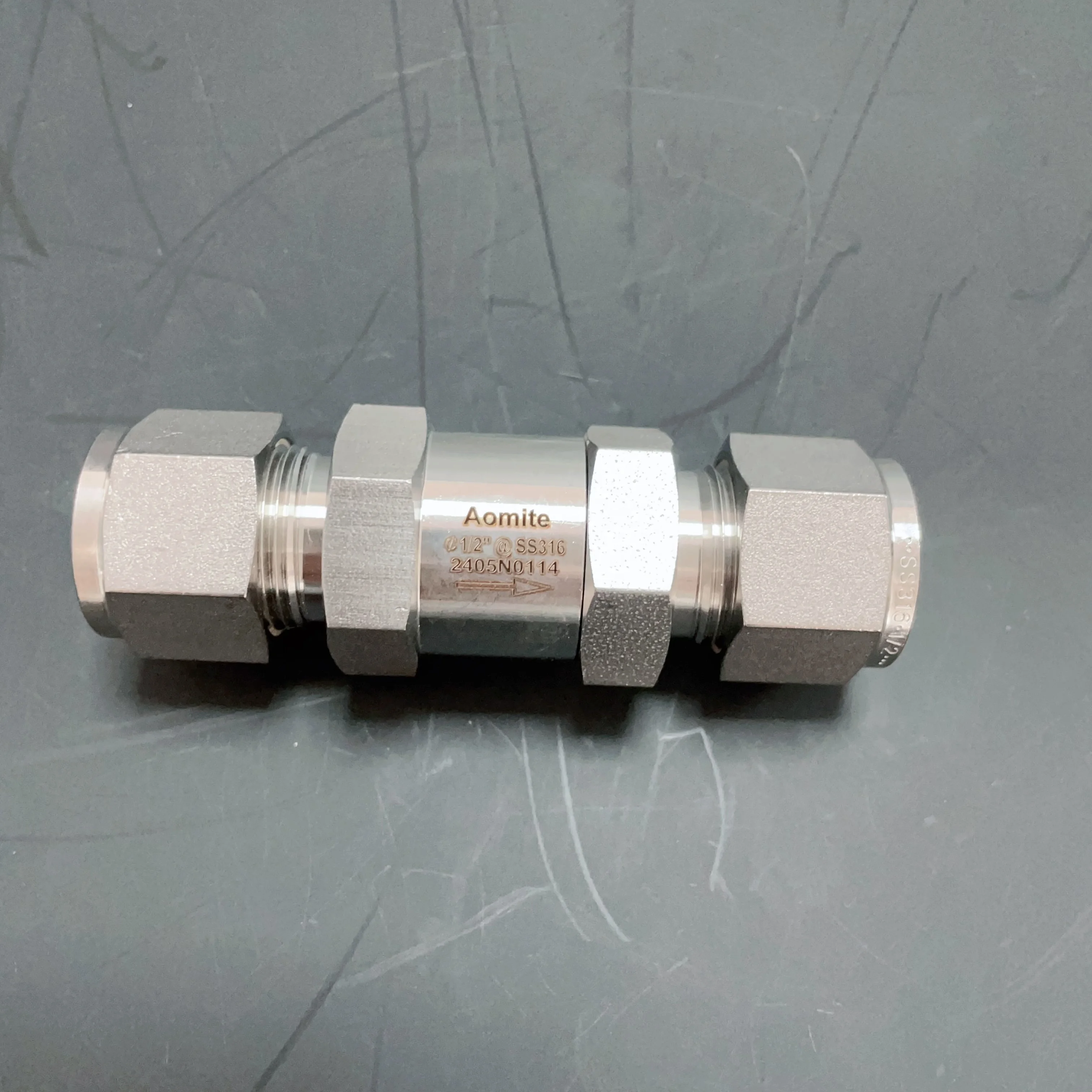 Stainless Steel 304/316L Hydraulic valve 1/2 buckle BSP thread one way valve check valve