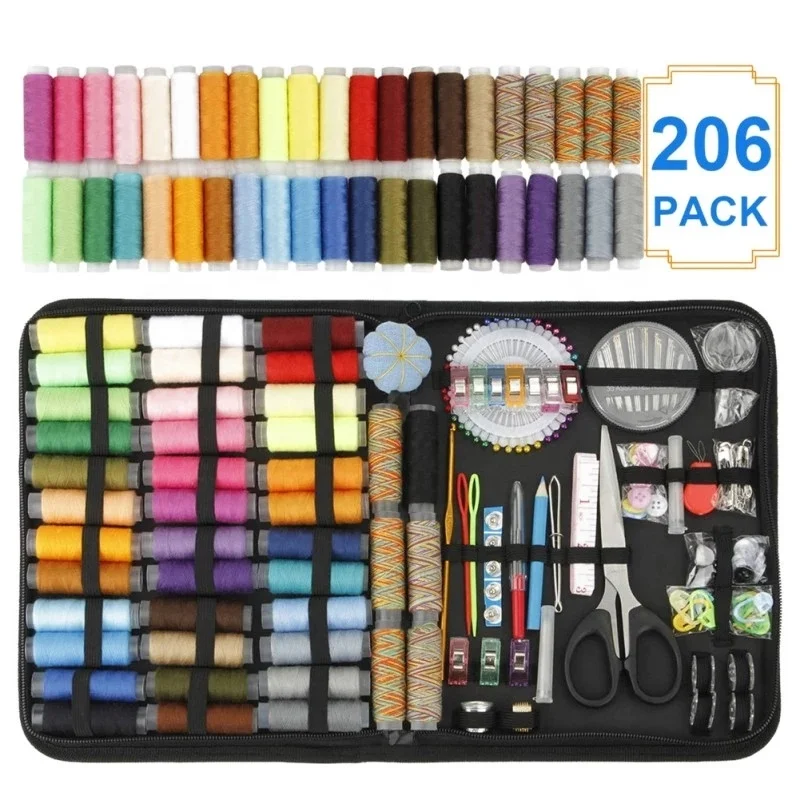 206 PCS DIY Sewing Kits Hotel Supplies Accessories With Fabric Sewing Kits Box