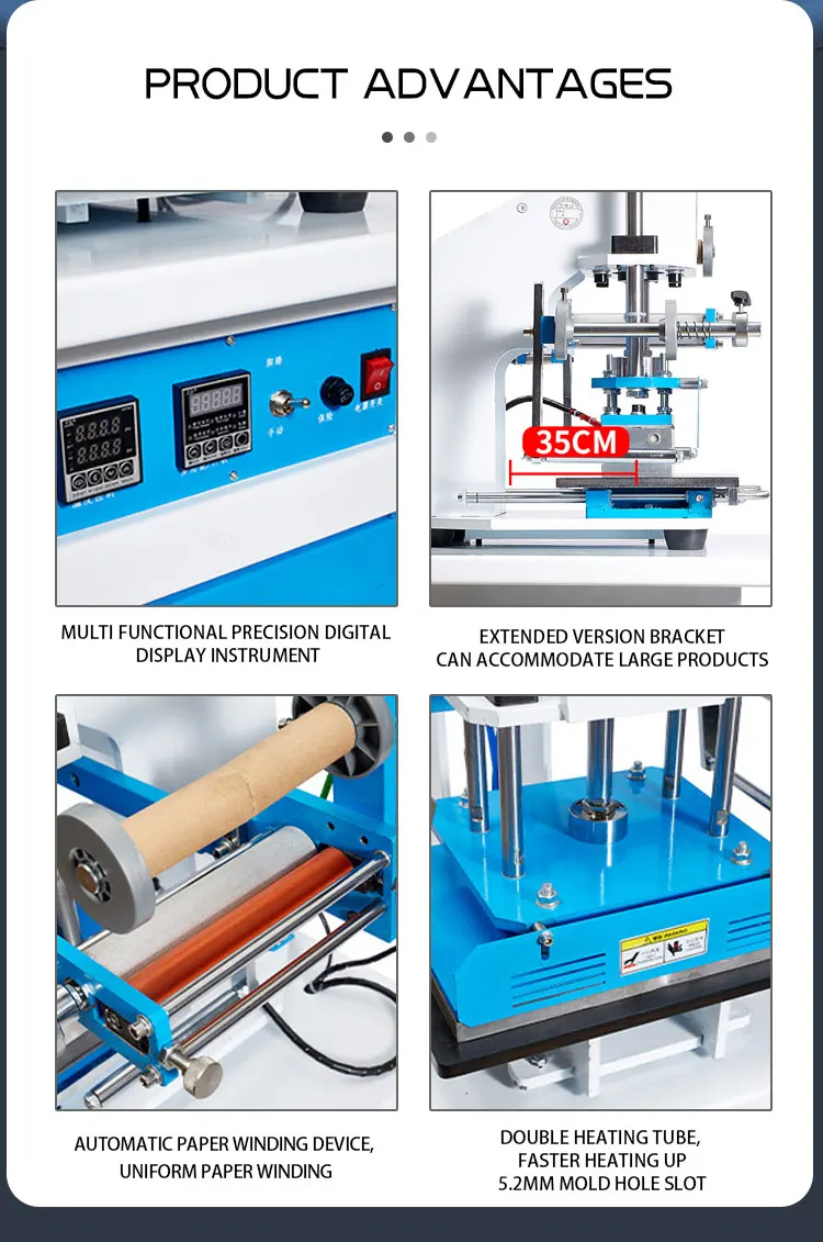 leather logo embossed pneumatic hot foil stamping machine for plastic