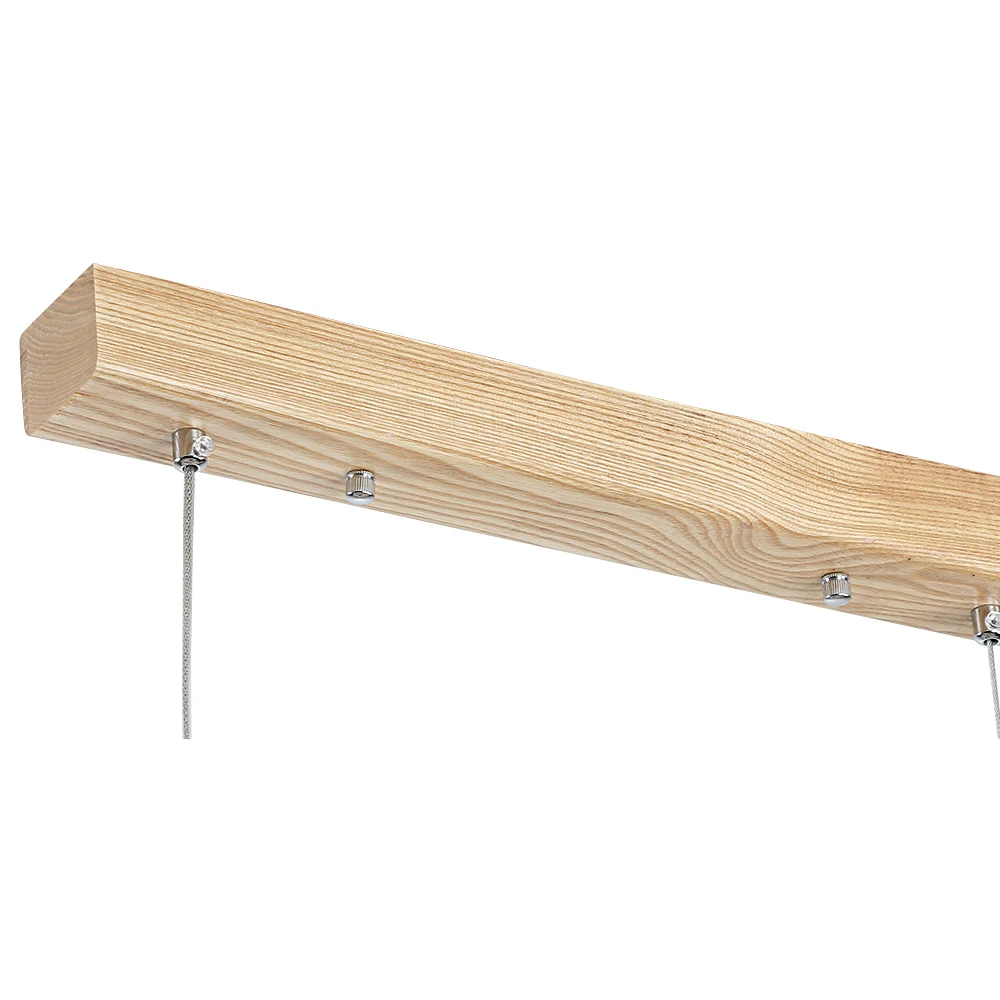 Long Strip Led Wood Chandelier Modern Creative Minimalist Lighting Restaurant Study Office Living Room Dining Room