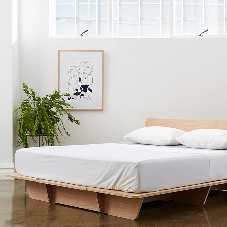 No Screws Plywood Double King Queen Bed Frame Simple Minimalist   Frame Bed room Furniture Wooden Koala Bed